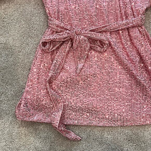 Judith March‎ Women's Wide Sleeve Pink Sequin Tunic with Tie Size Medium - Picture 5 of 8